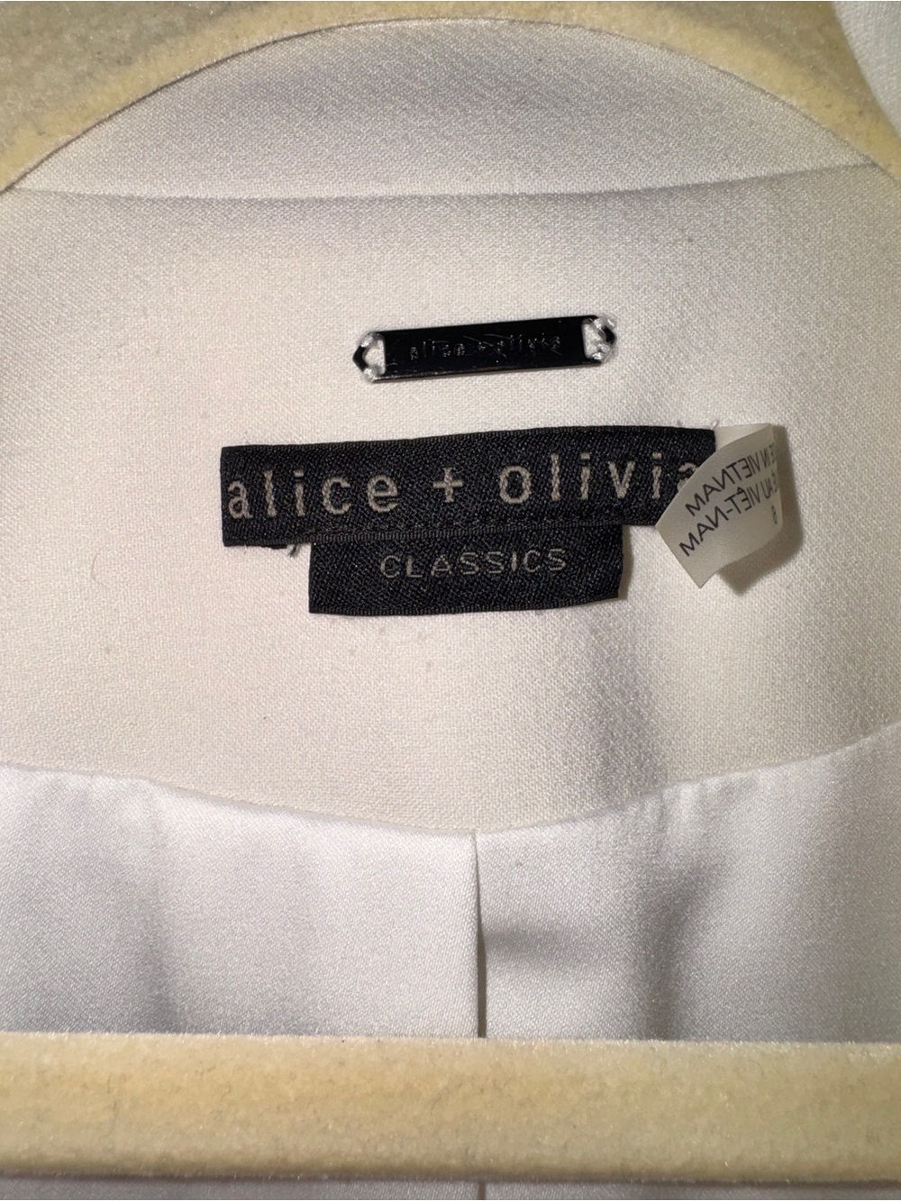 Alice+Olivia White Blazer with Black Details - Women's Tailored Jacket - Picture 9 of 15
